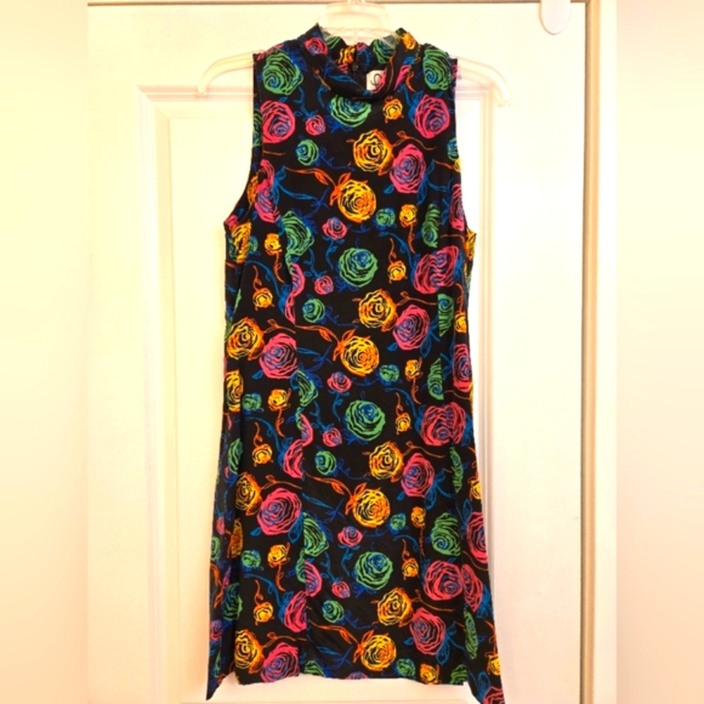 Colorful Floral Sleeveless Dress